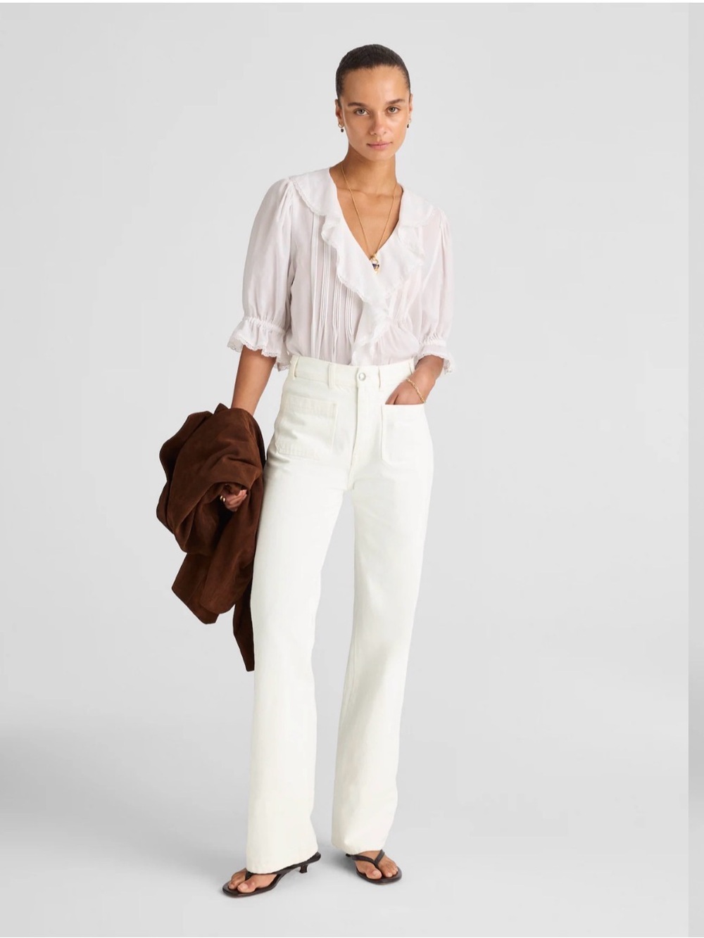 NWT Madewell The Cleo Straight Jeans White High Rise Size 30